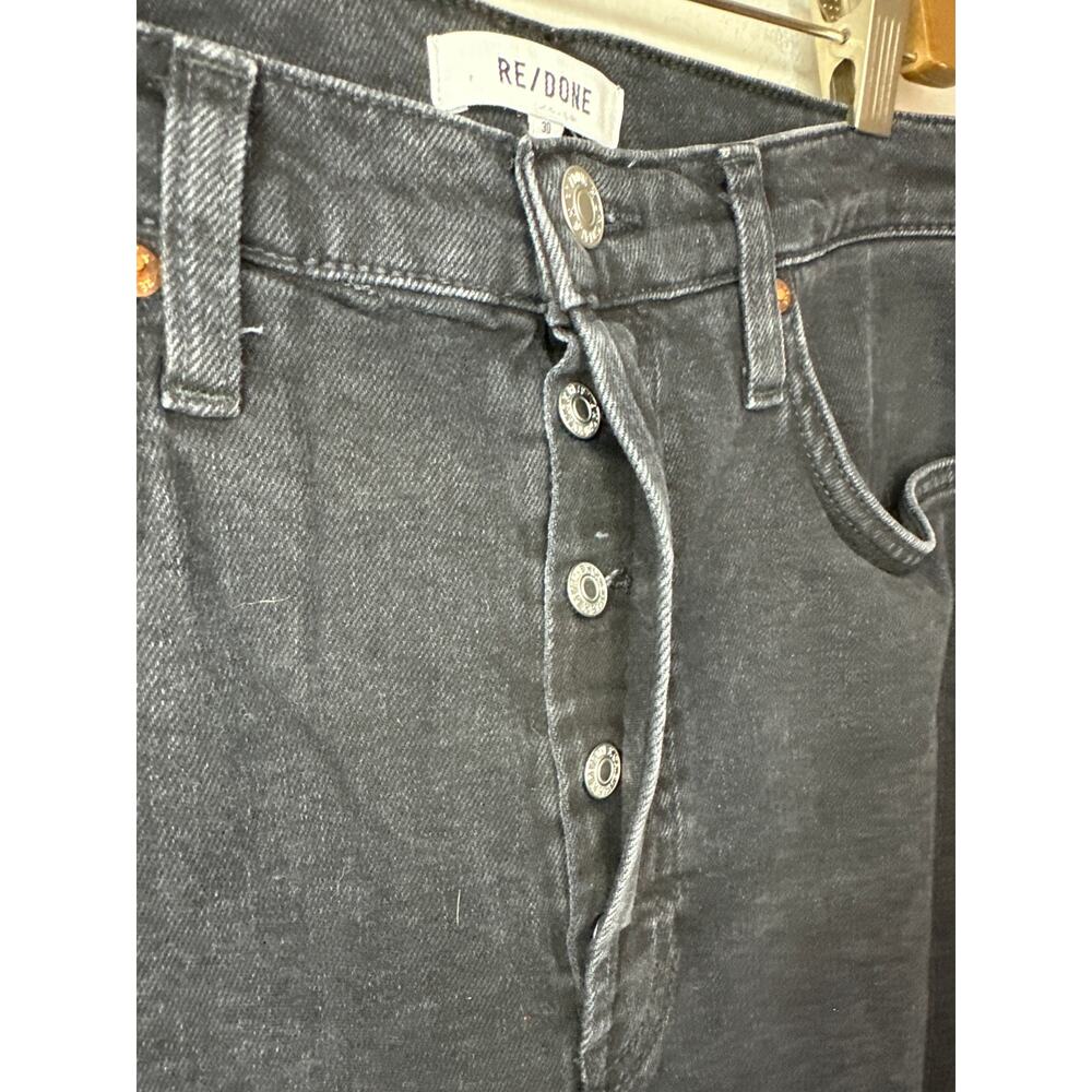RE/DONE Originals High Rise Ankle Crop 189-03WHRAC Faded Stone button fly Sz 30 - Picture 3 of 9